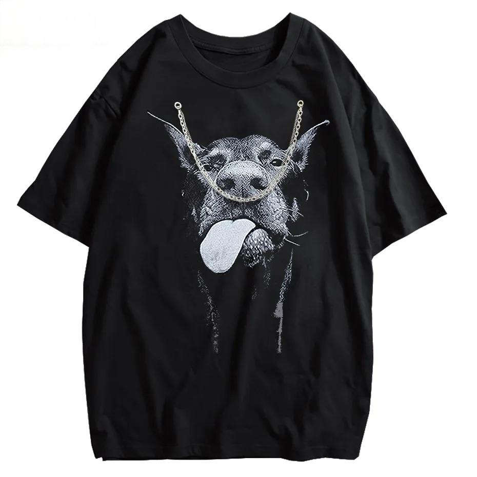 

DoberUnisex Футболки Женские Собачьи Топы Летние С Круглым Вырезом Оверсайз Футболки Повседневные С Коротким Рукавом Футболки Уличная Женская Одежда Харадзюку S