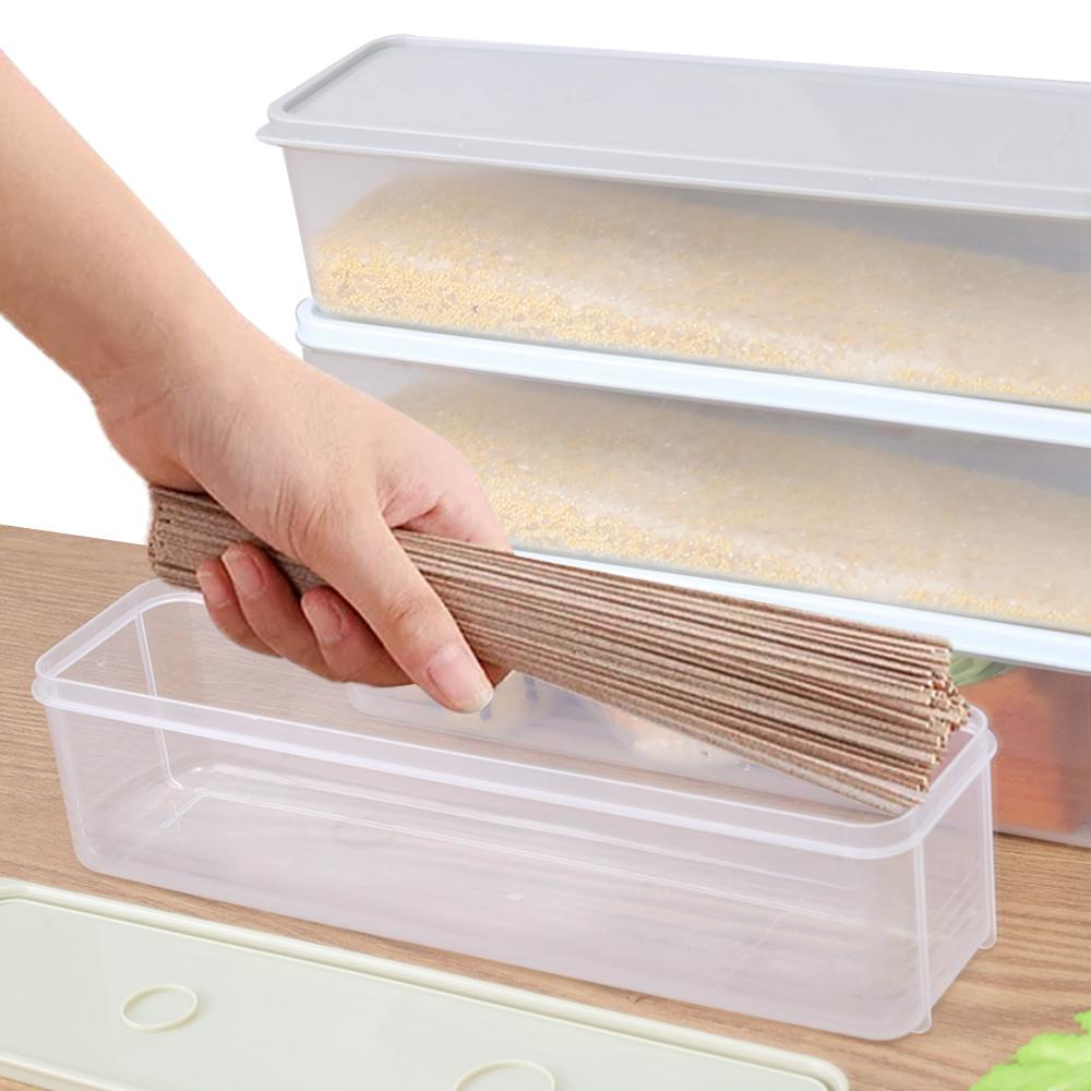 Noodle Spaghetti Container Refrigerator Cereal Preservation Storage Box with Cover Spaghetti Box Kitchen Food Grain Container