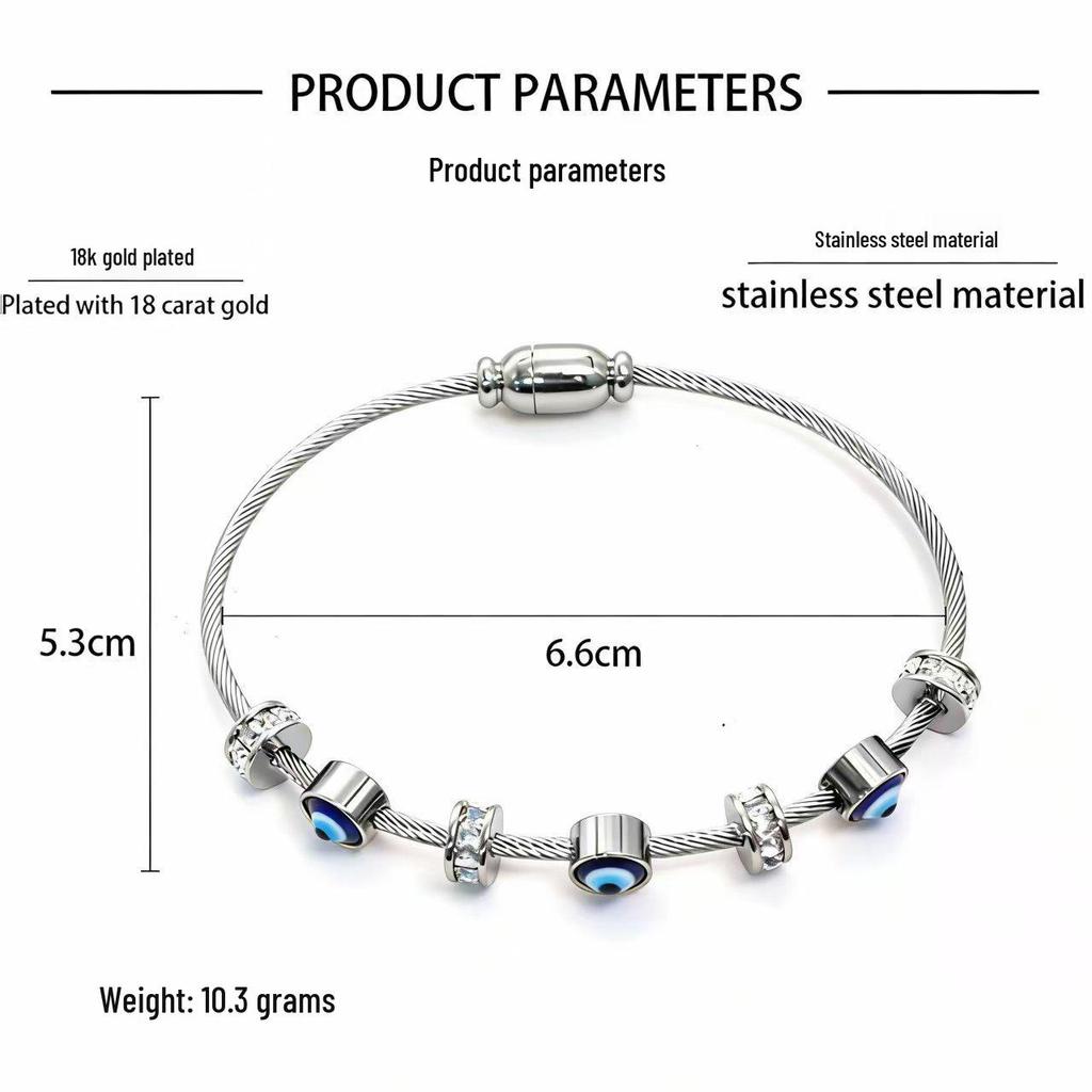 Korean-Style Roman Numeral Diamond Bracelet, Stainless Steel, Fade-Resistant, Fashionable, Simple Jewelry.