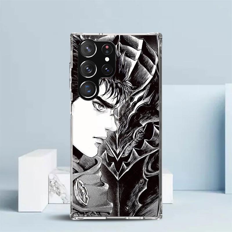 Black White G-Guts B-Berserks Phone Case For Samsung Galaxy S24 S25 Edge S26 Ultra S22 S23 Plus S21 + S20 FE Soft TPU Back Cover