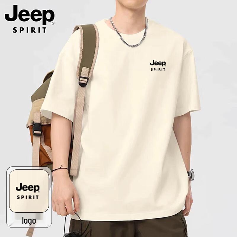 JEEP SPIRIT Men s Summer Cotton Round Neck T-Shirt 2XL