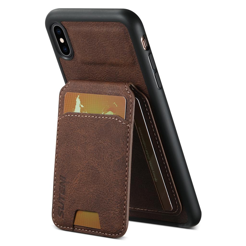 For iPhone XS Max 6.5 inch Leather Case Litchi Texture Card Slots Mobile Phone Shell