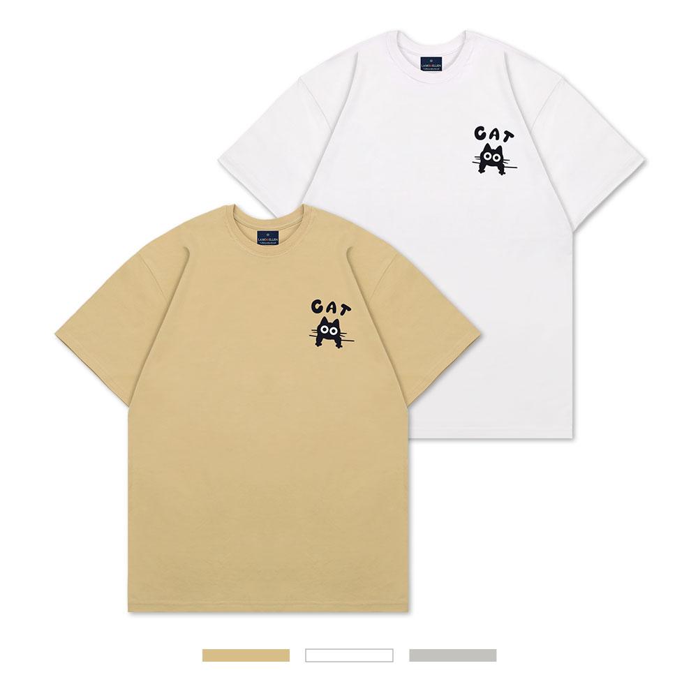 Elleonasi Cat Basic Oversized Short-Sleeve T-Shirt