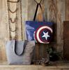 Marushin Tote Bag with Marvel H33 x W44 x D15cm 60cm Back Pocket H19 x Water Product 2505027500 Logo, (Handle / = W20cm), Silver, Code