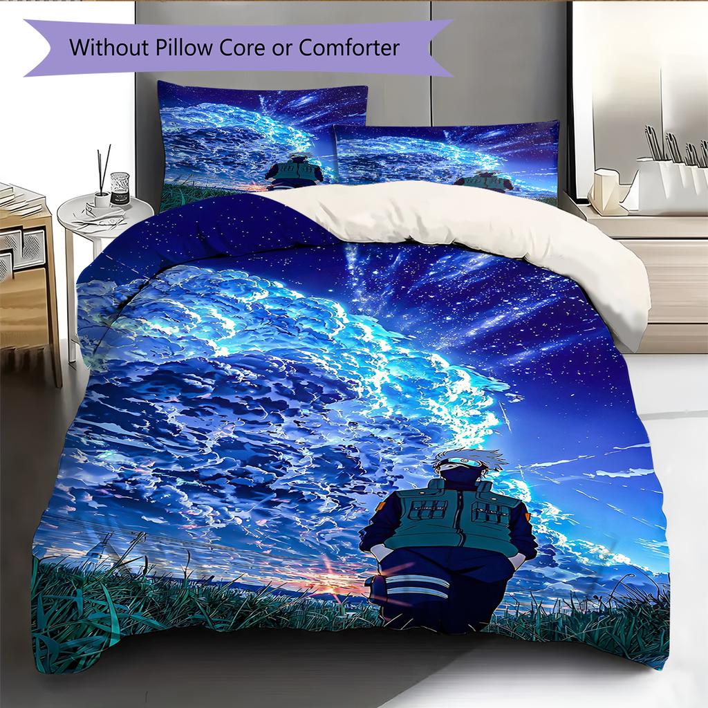 Cartoon Pattern Bedding Quilt Set Quilt Cover Pillowcase Home Decoration Birthday Gift (1 * Duvet Cover + 2 * Pillowcase, Without Core)