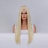Long Straight Cosplay Wig with Middle Part Woman Anime Ombre Hallowmas Lolita Synthetic Wig Pink  Red Heat Resistant Hair