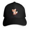 Cute Little Baby Fox Baseball Cap Contrast Two Tone Brim Snapback Flat Bill Strapback Dad Hat