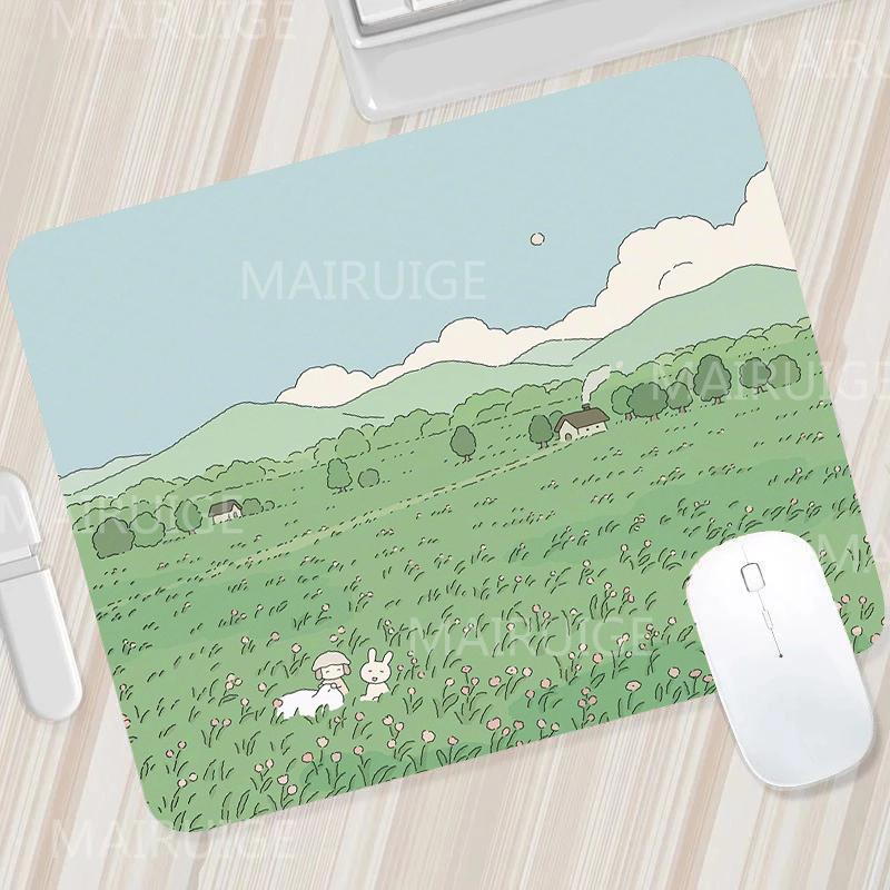 Green Small Mouse Pads Mouse Carpets Cute Desk Mats Kawaii Tulip Gaming Accessories Mouse Mat Gamer Surface for Computer Mouse