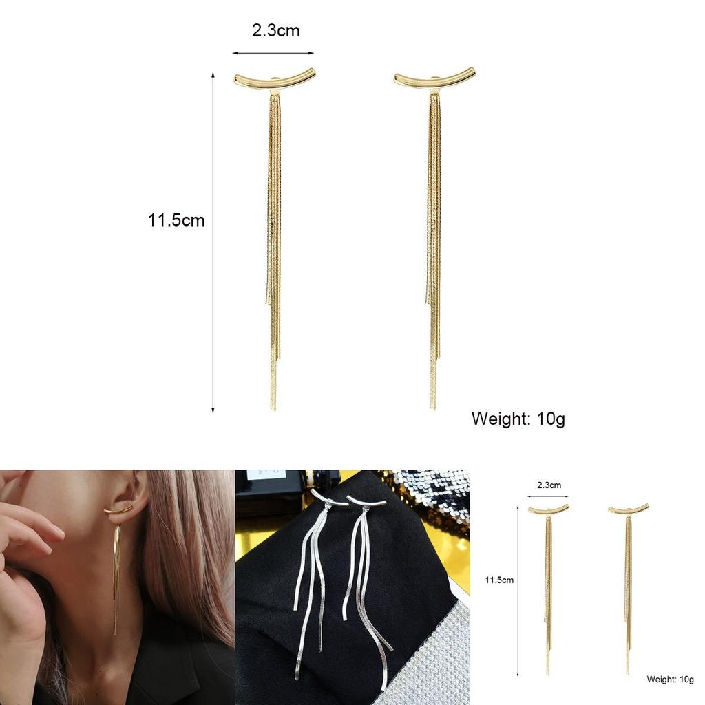 Alloy Chain Drop Earrings With Electroplating For Stylish Casual Wear And Gift Idea