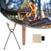 Fire Tongs Portable Carbon Steel Fireplace for Hiking Barbecue S