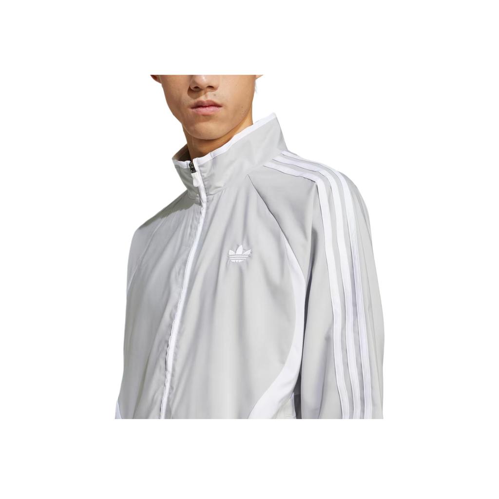 Adidas Originals Adicolor Teamgeist Comfortable Fashion Simple Versatile Striped Solid Color Brand Logo Jacket Men Jacket Gray JN4842