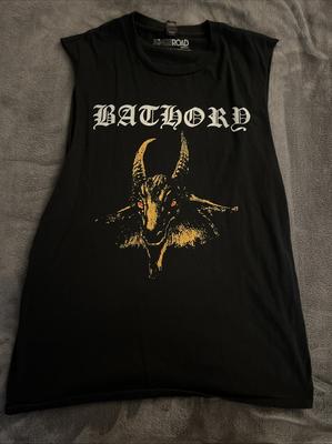 Bathory Mouwloos T-shirt Large Zwart Heren Uniseks T-shirt