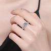 Eleganter S925 Sterling Silber Moissanit Ring - Leichter Luxus Japanischer Koreanischer Stil Stapelbarer Pavé Ring für Damen.