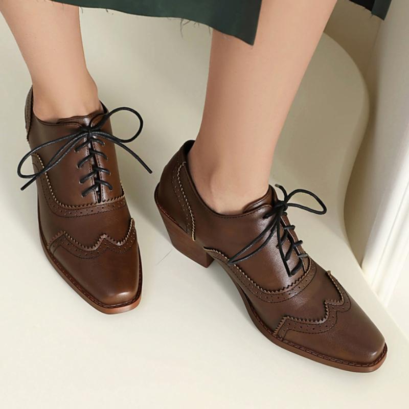 Vintage Slipper Schuhe Für Damen Mode Blockabsätze Rot Blau Schwarz Schnürpumps Schuhe Büroschuhe Damen Große Größe 45 48