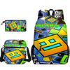Popular Cool Geometry Dash 3D Printed 3pcs/Set Pupil School Bags Laptop Daypack Backpack Inclined Shoulder Bag Pencil Case