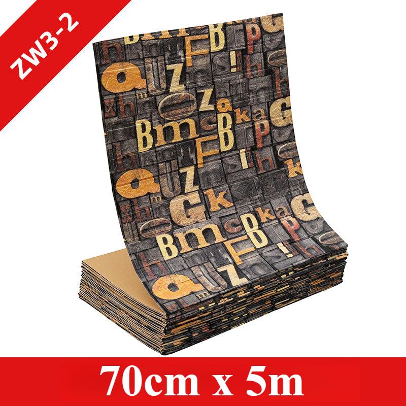 70Cmx5M 3D Brick Pattern Wall Sticker Self-Adhesive Panel Water-Repellent Living Room Wall Cover Home Ornament