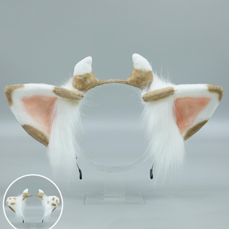 Plush Ears Hair Hoop Halloween Cow Ears Headband Furry Cartoon Animal Hairband Anime Fancy Dress Cosplay Headdress