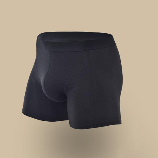 Men Boxer Briefs Mid-rise Elastic Waist U-Convex Shorts Underwear Solid Color Breathable Slim Fit Design Panties