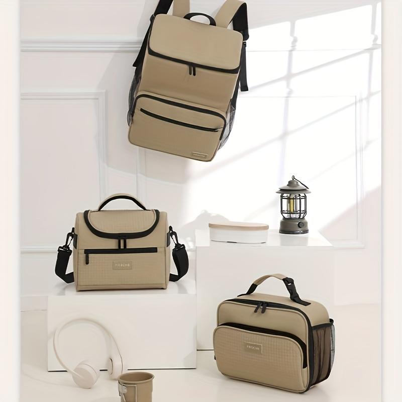 Borsa Termica Pranzo Leggera Resistente Poliestere Manico Raffinato Chiusura Lampo, Contenitore Termico Pasti Borsa Pranzo Elegante Chiusura Lampo Resistente