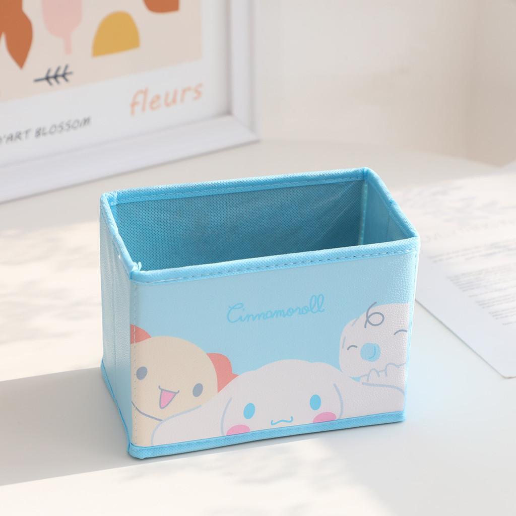 Hello Kitty Kuromi Cinnamoroll My Melody Pattern Foldable Desktop Storage Box For Makeup And Office Supplies