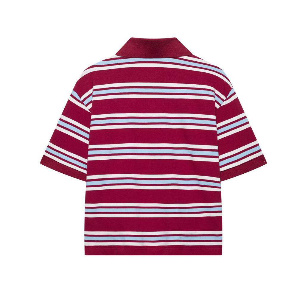 2025 Women's College Style Striped Polo Collar Slim Fit T-Shirt