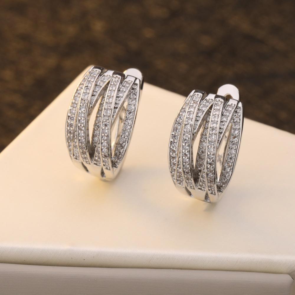 Vintage Multilayer Earrings with Zirconia Elegant Jewelry for Women