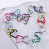 3PCS Heart Shaped Carabiner Colorful Aluminum Alloy Keychain for Camping Travel Luggage Key Ring Hanging Sorting Accessories ZYF