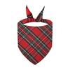 All-Cotton Plaid Christmas Dog Bandana Scarf