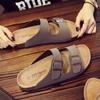 Fashion 2025 New Men's Leather Mule Clogs Slippers High Quality Soft Cork Two Buckle Slides Footwear For Men Women Unisex 35-46