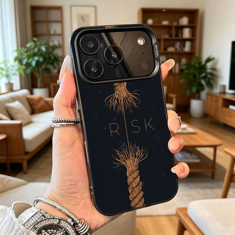 Günlük Alım Satımcı RİSK ZENGİNİ iPhone 17,16,15,14,13,12,11 Plus,Pro Max,XS İçin Telefon Kılıfı, Renkli Gümüş Siyah Kapak