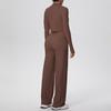 Women's High-Waisted Yoga Set: I-Beam Vest, Wide-Leg Pants, Skin-Friendly Sports Zipper Jacket