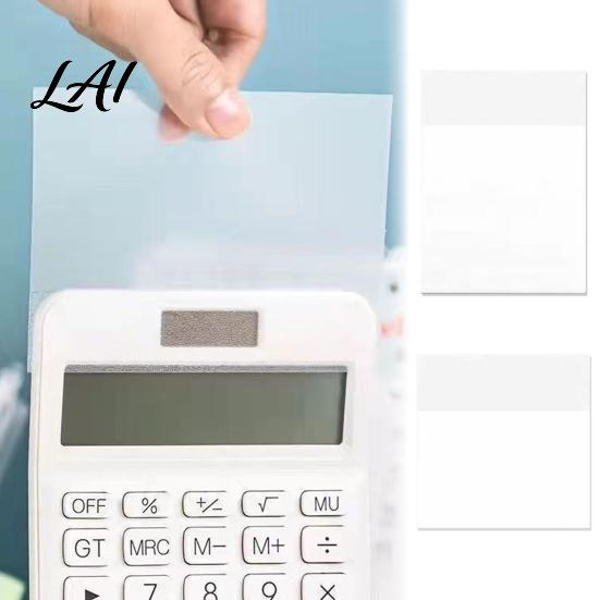 Clear Adhesive Notepads 2PCS Transparent Sticky Notepads Waterproof Memo Pads Smooth Writing Reusable Memos Strong Repositionable Strips for Office