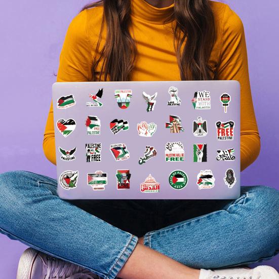 50Pcs Free Palestine Stickers Cool Waterproof Vinyl Decal for Adults Teens Kids Cartoon Graffiti Sticker for Water Bottle Bike Guitar