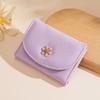 Women PU Leather Trifold Wallet Cute Daisy Short Purse Large Capacity Card Holder Coin Pocket ID Window Cash Wallet for Girls