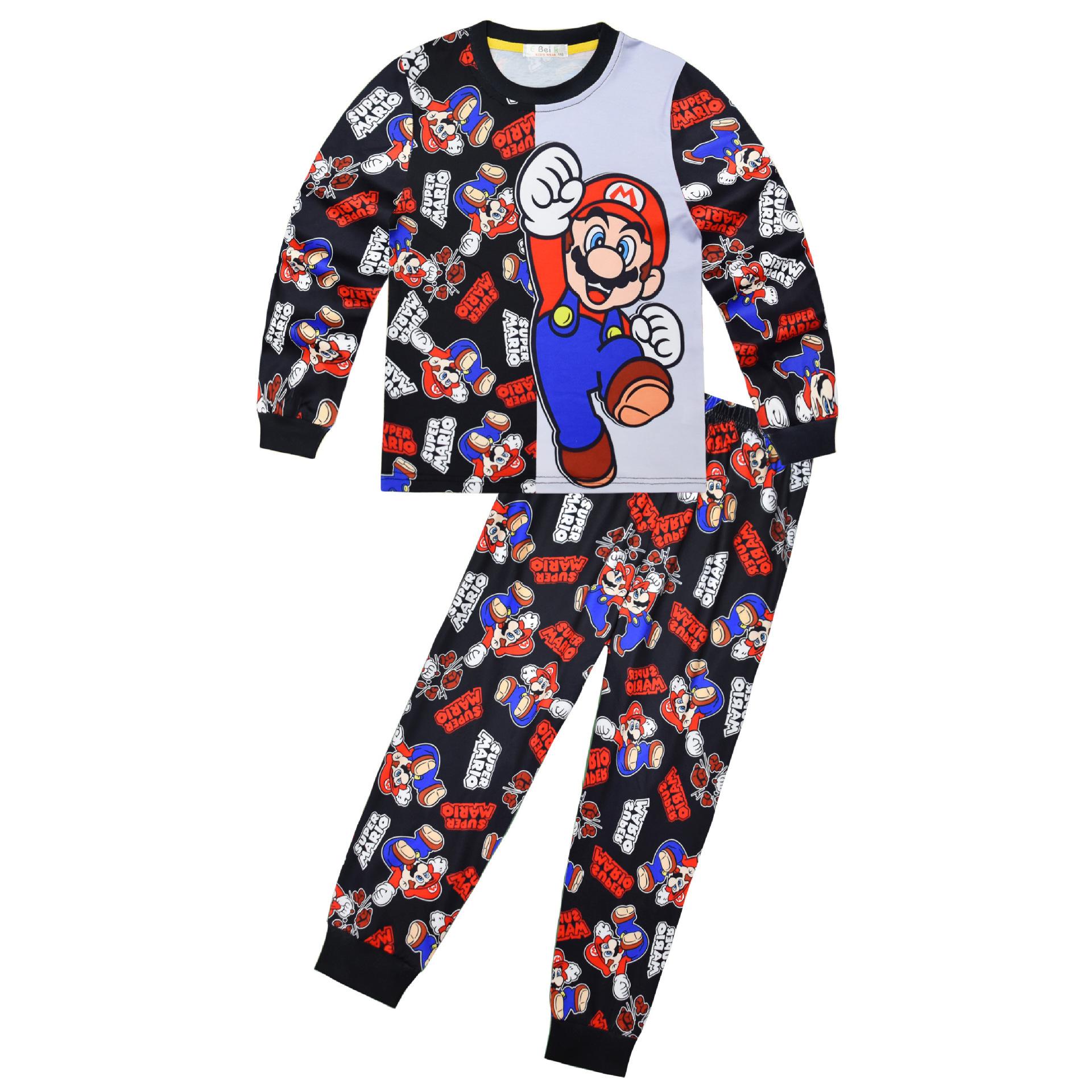 

Suit, Animated Cartoon Digital Printing, Middle-Aged And Older Children S Loungewear Suit, Long-Sleeved Two-Piece Suit, Sleeping 7835. 110