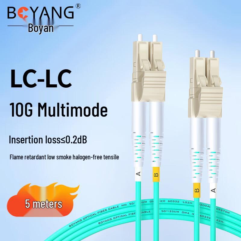 

BOYANG 10G OM4 LC-LC Multimode Duplex Fiber Optic Patch Cable 5m