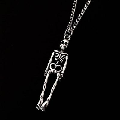 Persönlichkeit Metall Skelett Schädel Halskette für Männer Frauen Halloween Geschenk Halskette Party Schmuck