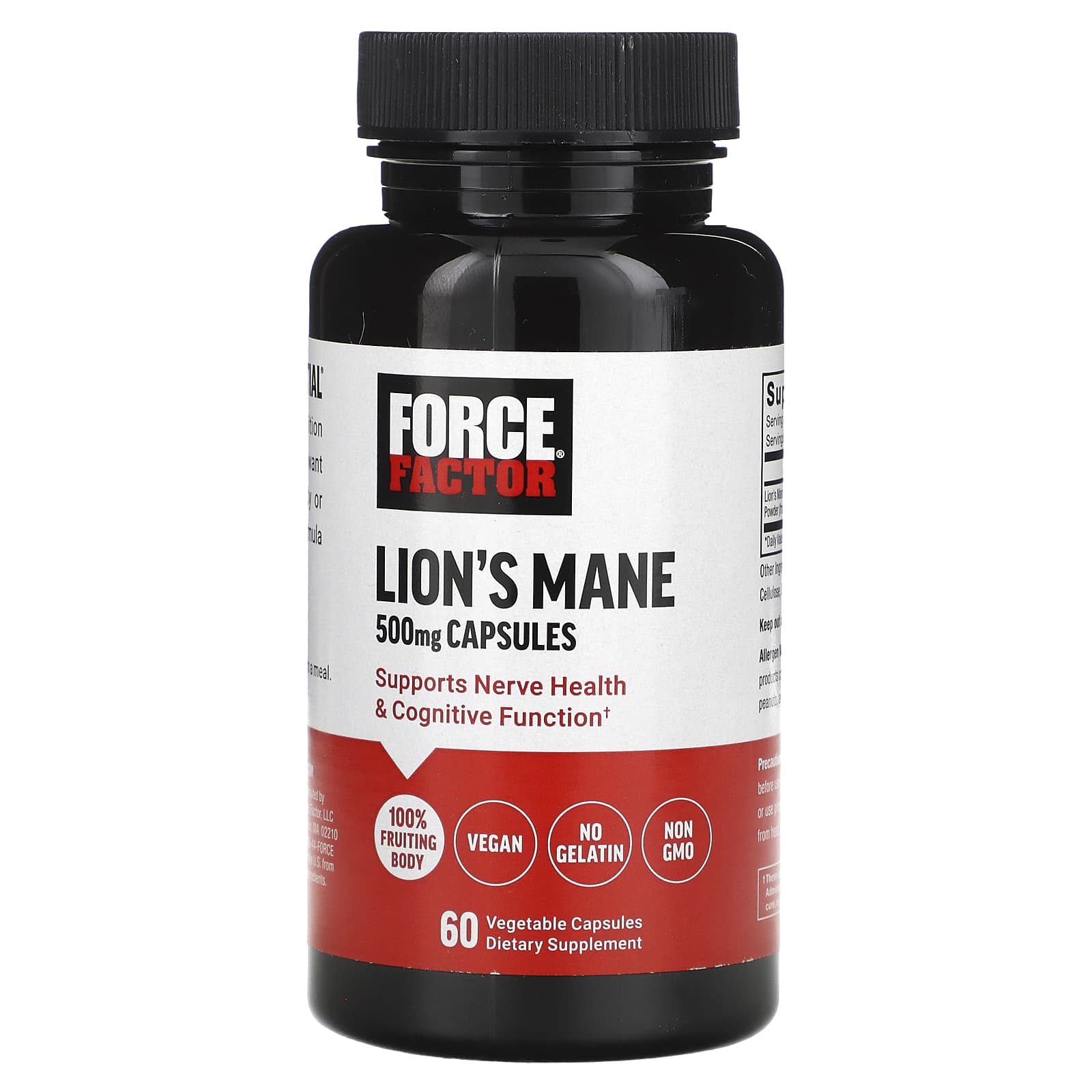 

Force Factor, Helicopteric Mane Mushroom, 500mg, 60 Veggie Capsules