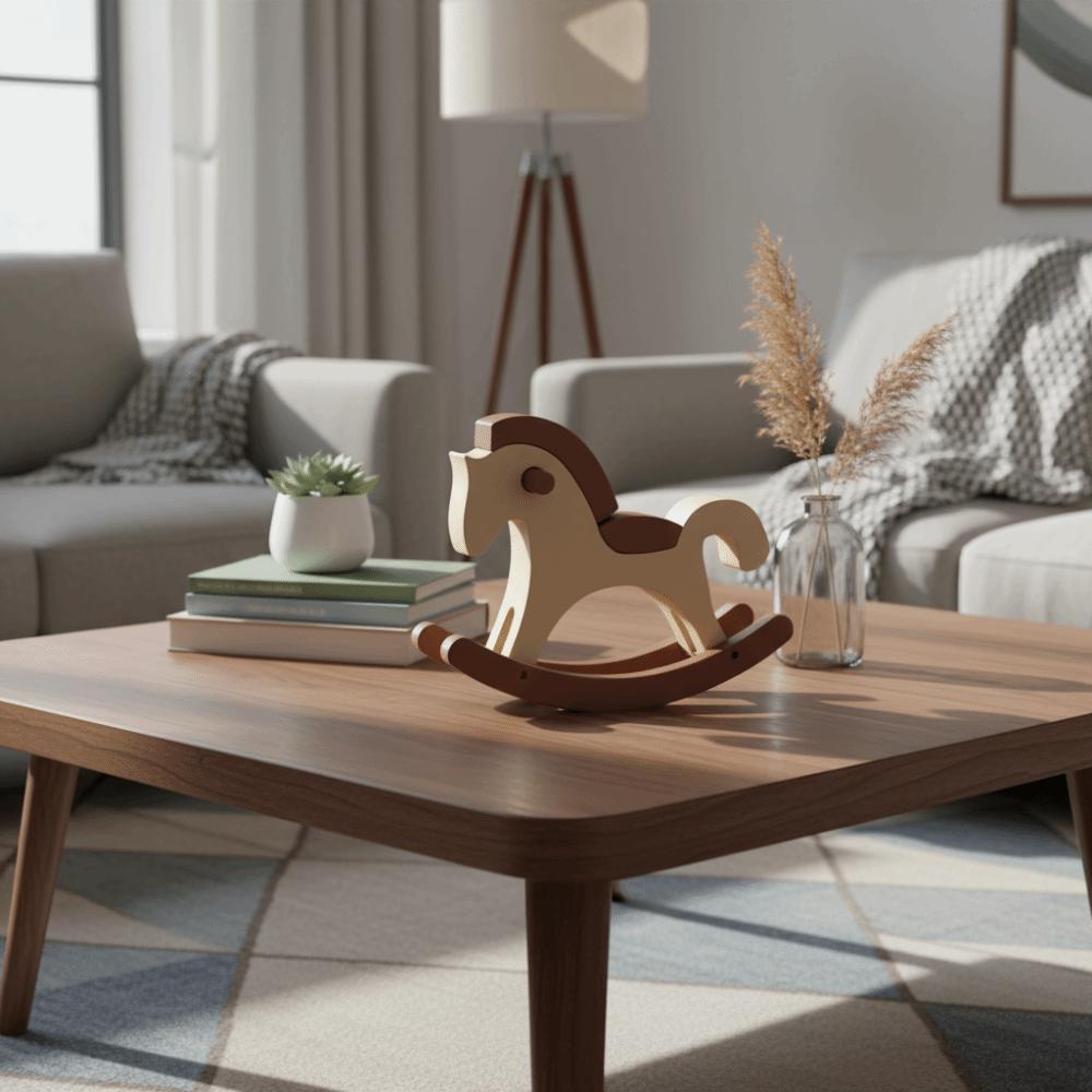 Funny Swinging Pony Decoration Chinese Style Zodiac Figurine 3D Printed Pony Ornament  Office