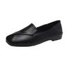 Fairy Square Head Single Shoes Female Retro Lazy Pedal British Shoes Trendy Soft Leather Soft Sole Versatile