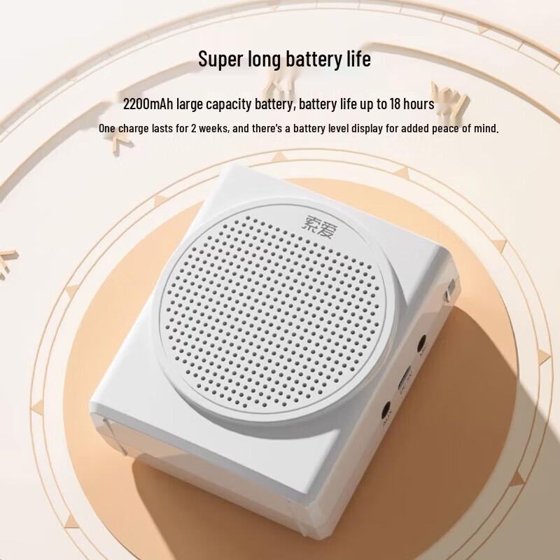 Soaiy S638 Teacher Voice Amplifier with Bluetooth and Recording CN Plug (adapter Included)