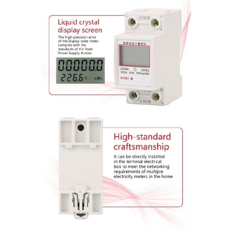 Single Phase Energy Meter Electricity Usage Monitor kWh Din Rail Power Meter