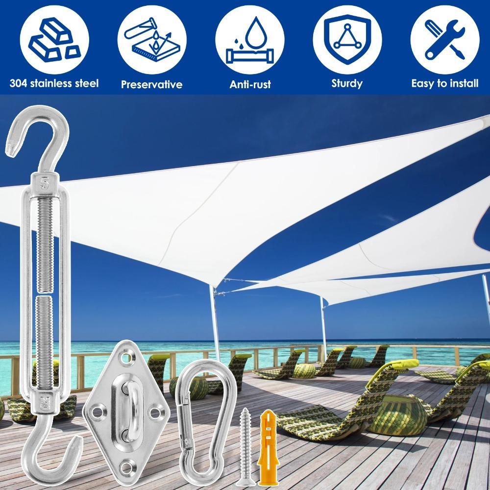 Stainless Steel Sun Shade Sail Install Attachment Set  for Home Garden