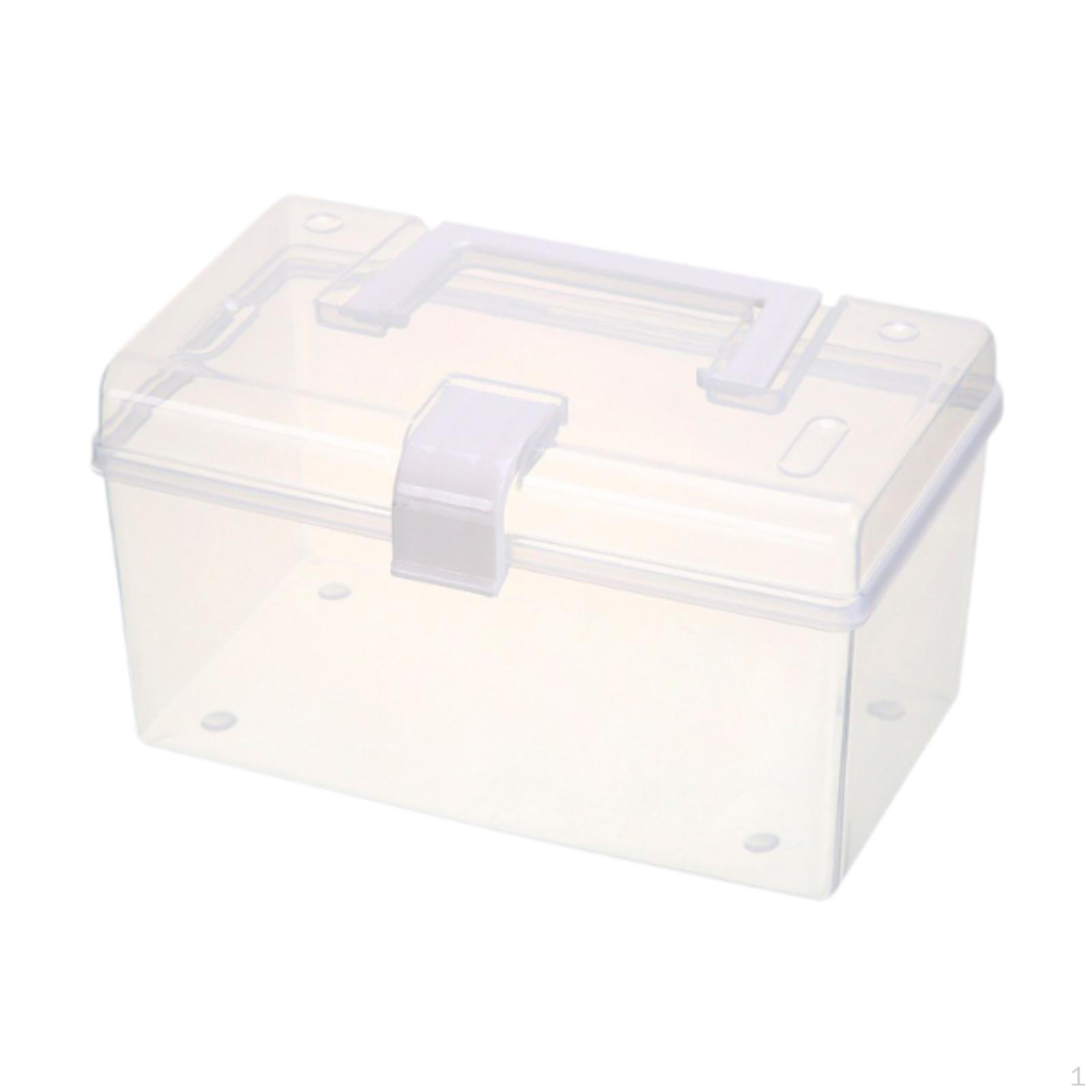 Прозрачный ящик для хранения ювелирных изделий простой футляр со складной ручкой настольный органайзер для швейных принадлежностей 17 cmx105 cmx9 cm 698₽