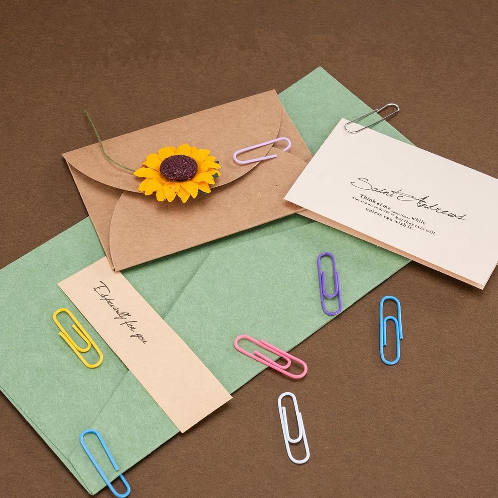 200 Pcs Medium 33 mm/1.3Inch Size Colored Paper Clip with Plastic Box Coated Metal PaperClips Office for School and Personal Use