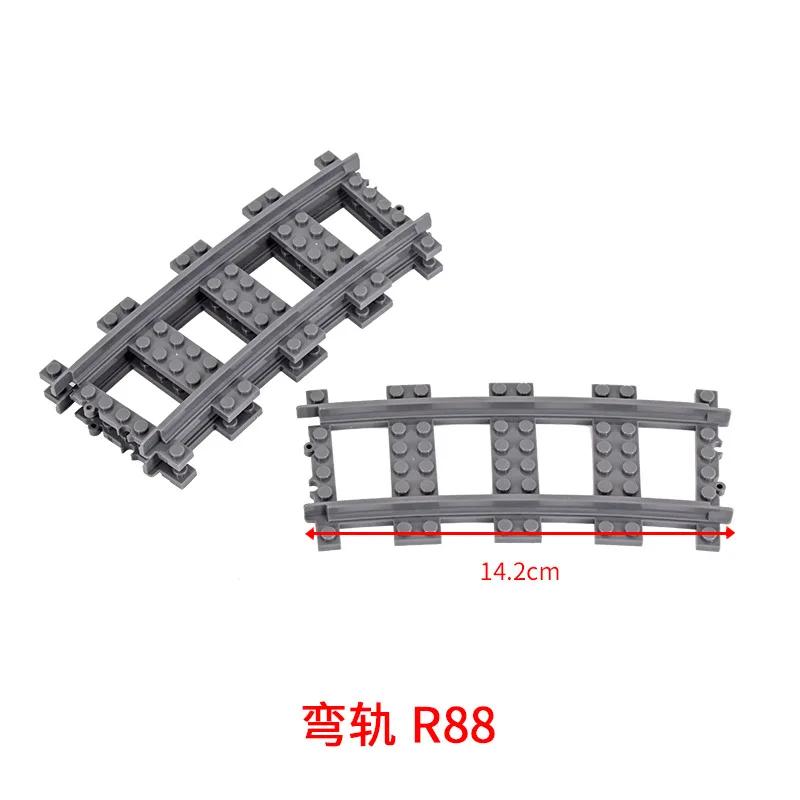 MOC Cross Track Railroad DIY Scene Building Blocks Multi Angle Curved Train Track Bricks Toys Rail Car Compatible With LEGO