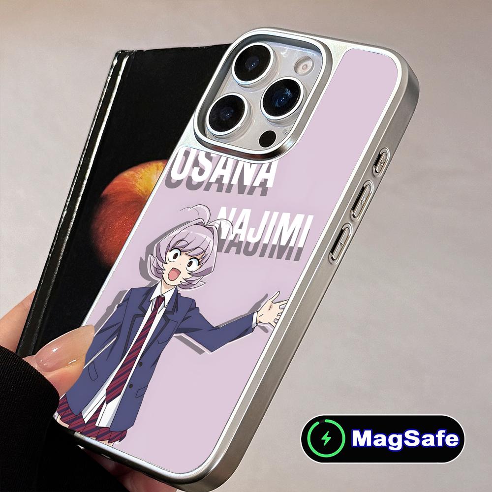 Anime Najimi Osana Mobile Phone Case for iPhone 17 16 15 14 13 12 11 Air Pro Max Plus Magsafe Silver Plating Colorful Cover