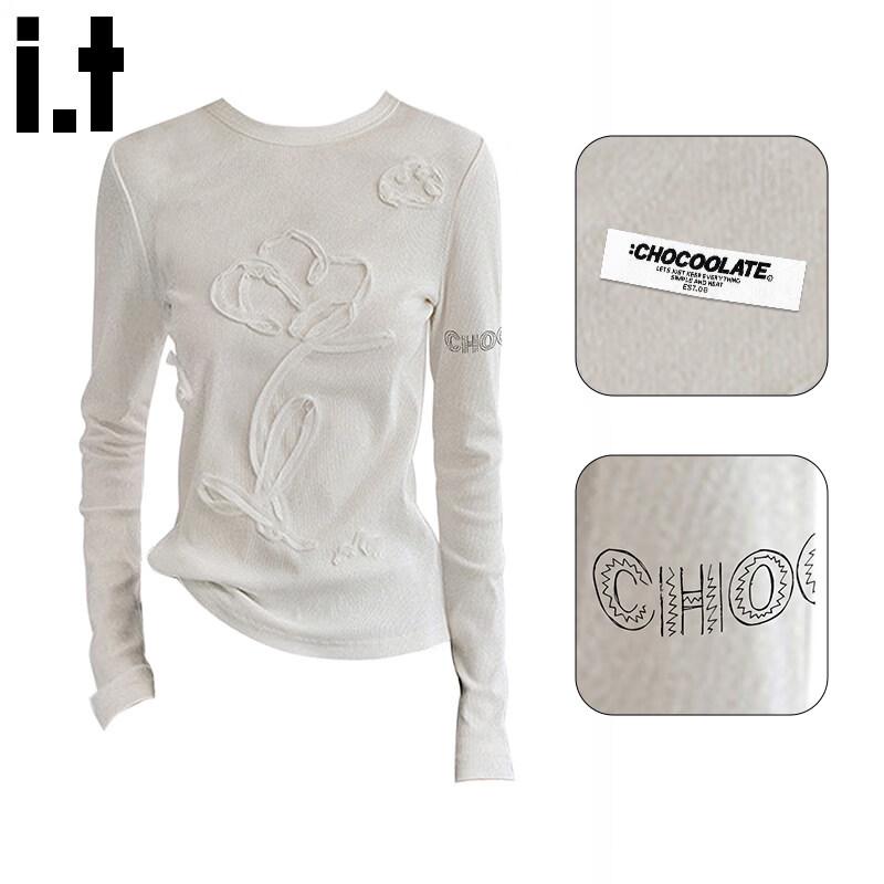 CHOCOOLATEit Women s 3D Floral Long-Sleeve T-Shirt M