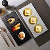 Rectangular Ceramic Stone Patterned Western Dining Plate, Sushi Plate, Specialty Restaurant Tableware, Sashimi Display Plate