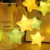 Nordic Style LED Star String Lights - Battery Operated, Cracked Design, Colorful Small Lights